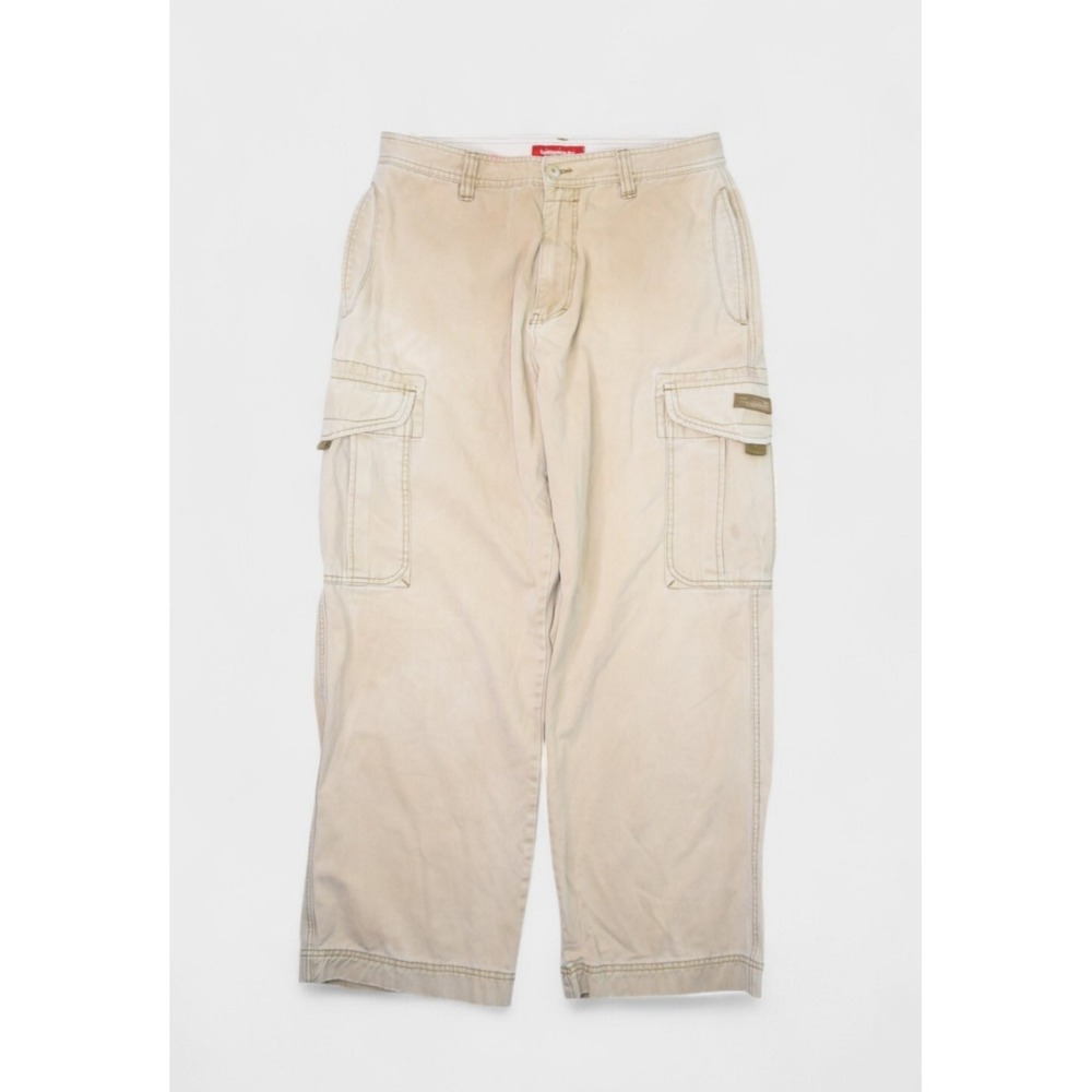 Unionbay Pants Mens 32x28 Khaki Cargo Heavyweight Cotton Faded Y2k Baggy